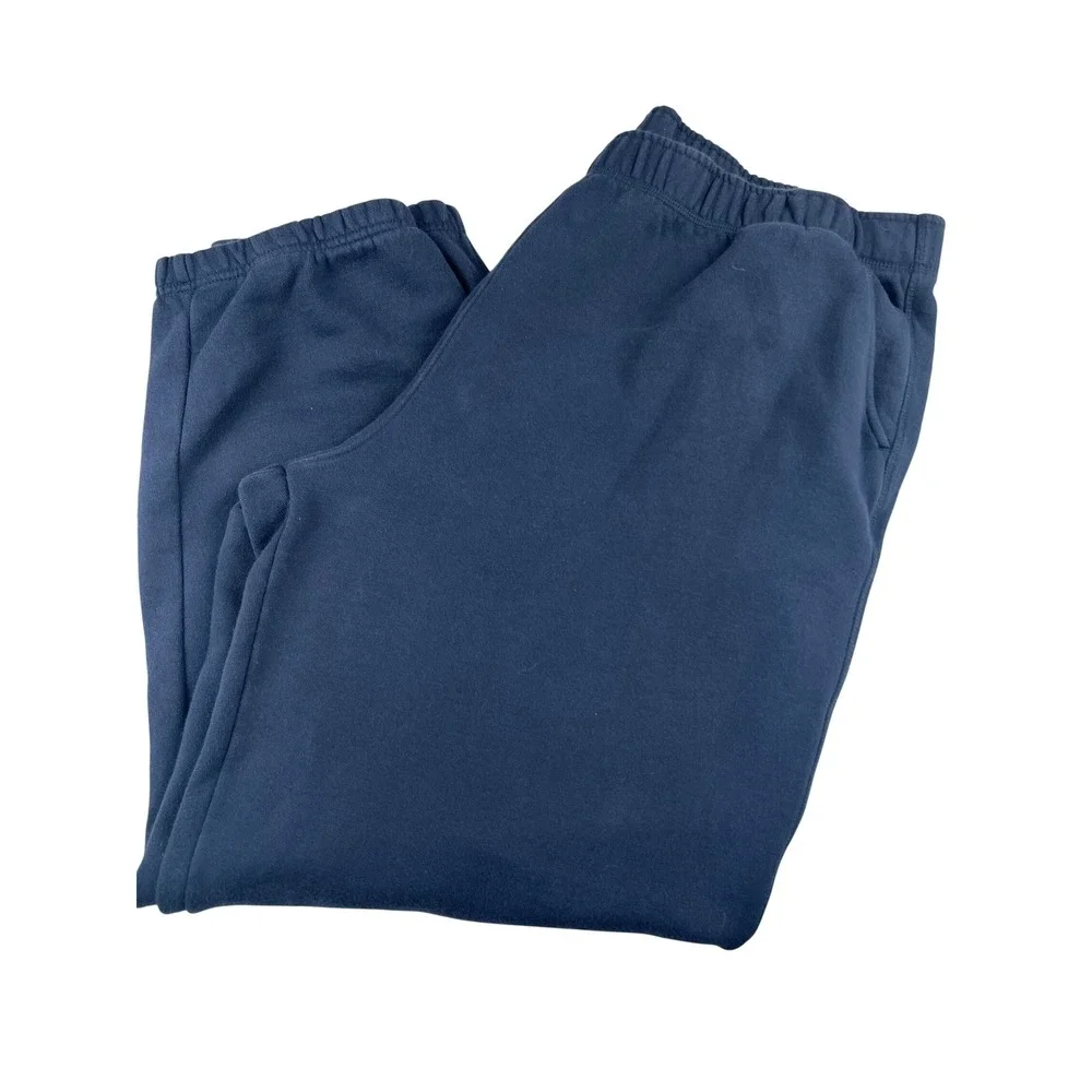 LL Bean Mens XXL Regular Navy Blue Fleece Sweatpants Joggers 512250